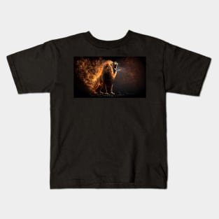 Roaring lion, generative ai Kids T-Shirt